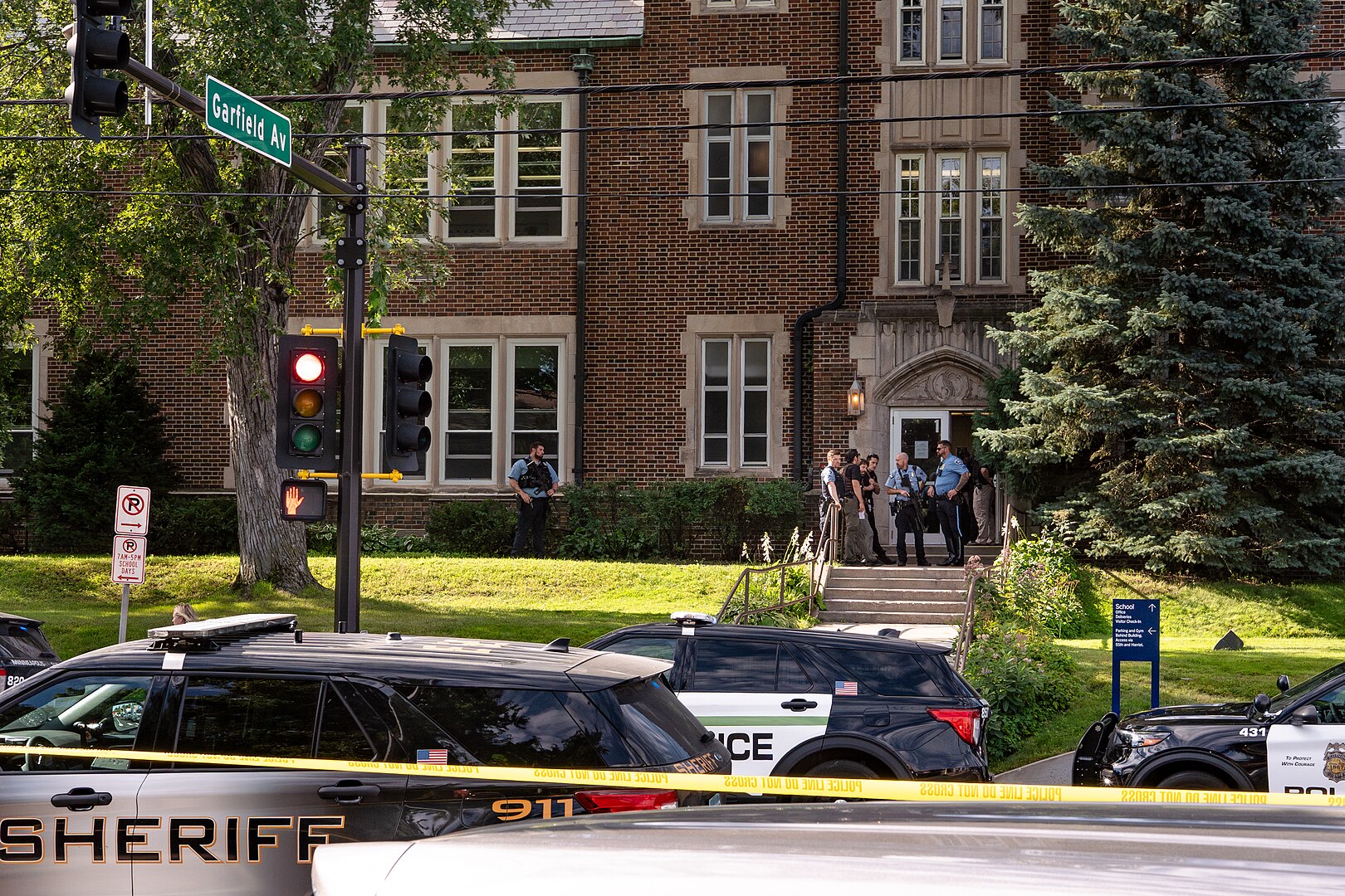 Police at Annunciation Catholic School in Minneapolis